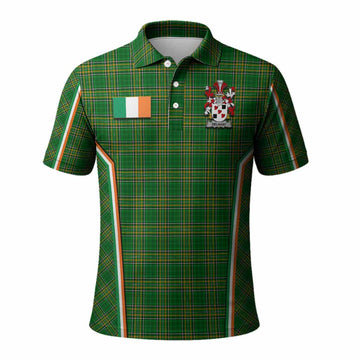 Delahay Irish Clan Coat of Arm Tartan Polo Shirt Flag Style