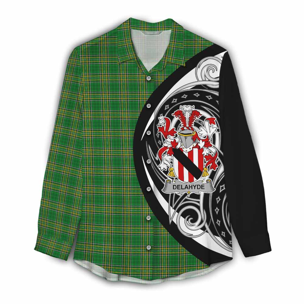 Delahyde Irish Clan Women's Casual Shirt Celtic Circle Style Female - Tartan Vibes Clothing