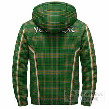 Delahyde Irish Clan Coat of Arm Tartan Sherpa Hoodie Flag Style