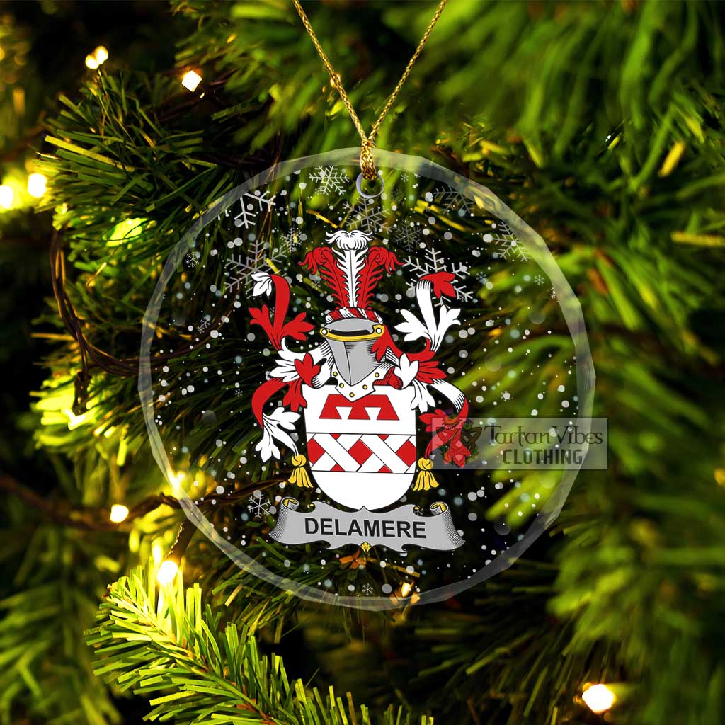 Delamere Irish Clan Christmas Glass Ornament with Coat of Arms Transparent Glass Circle - 2D-tartanvibesclothing