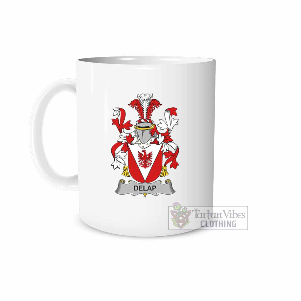 Delap Irish Clan Coat of Arms Ceramic Mug White - 2D-tartanvibesclothing