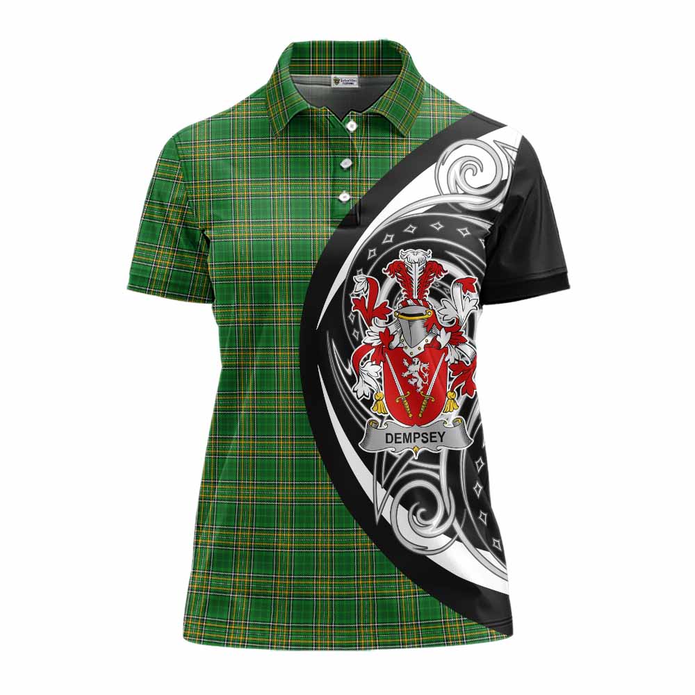 Tartan Vibes Clothing Dempsey Irish Clan Women's Polo Shirt Celtic Circle Style