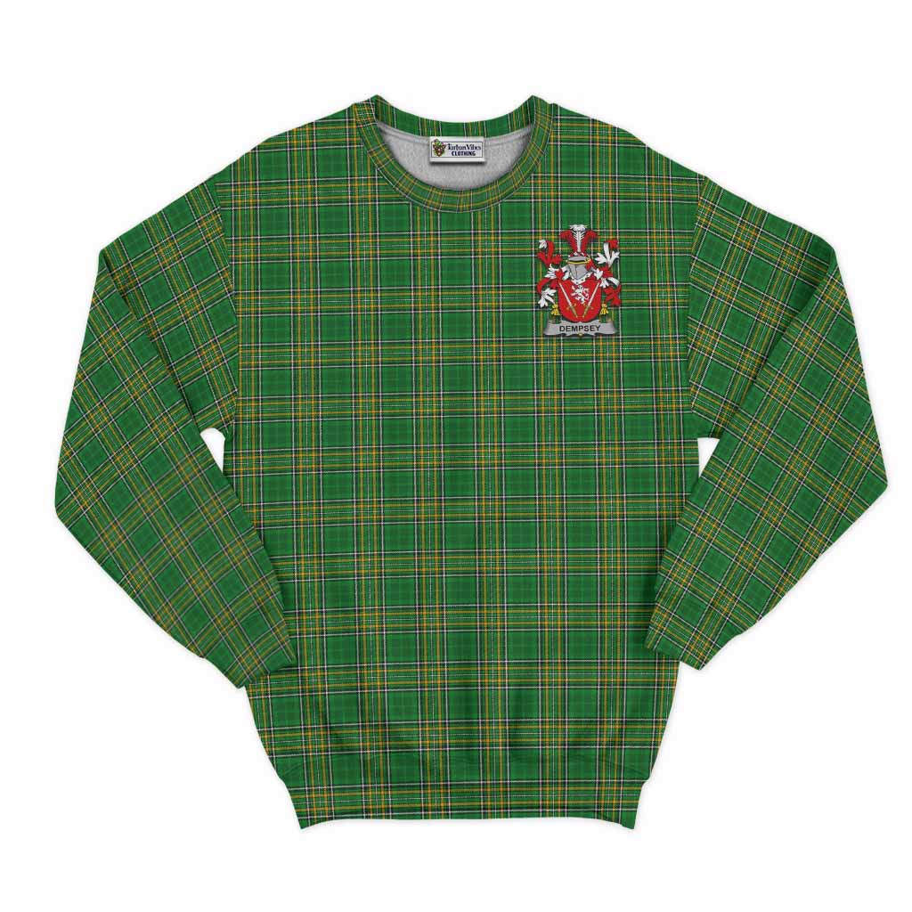 Tartan Vibes Clothing Dempsey Irish Clan Tartan Sweatshirt with Coat of Arms