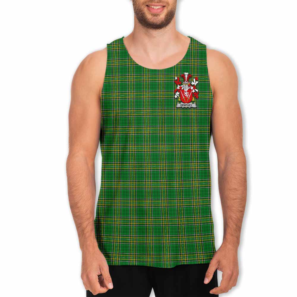 Tartan Vibes Clothing Dempsey Irish Clan Tartan Men's Tank Top with Coat of Arms