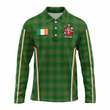 Dempsey Irish Clan Coat of Arm Tartan Long Sleeve Polo Shirt Flag Style