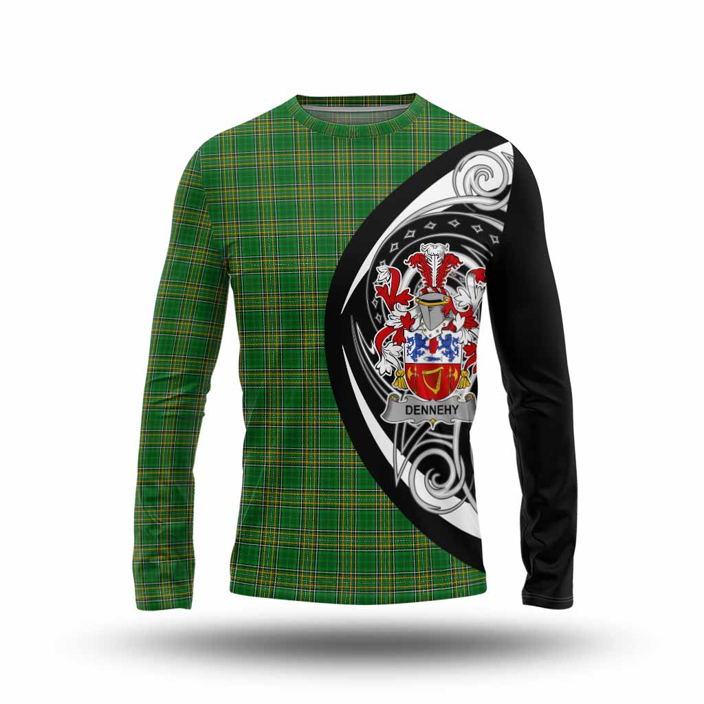 Tartan Vibes Clothing Dennehy Irish Clan Long Sleeve T-Shirt Celtic Circle Style