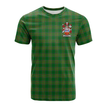 Dennehy Irish Clan Tartan Cotton T-shirt with Coat of Arms