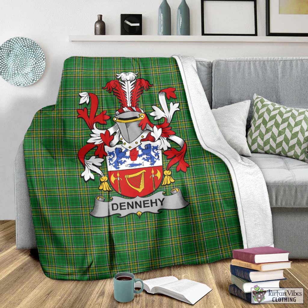 Dennehy Irish Clan Tartan Blanket with Coat of Arms - Tartan Vibes Clothing
