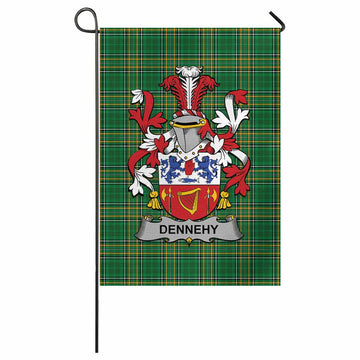 Dennehy Irish Clan Tartan Garden Flag with Coat of Arms