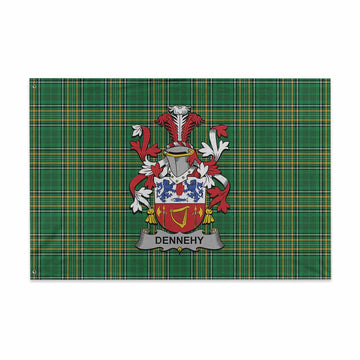 Dennehy Irish Clan Tartan House Flag with Coat of Arms