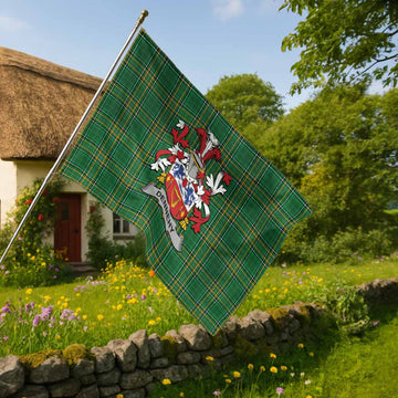 Dennehy Irish Clan Tartan House Flag with Coat of Arms
