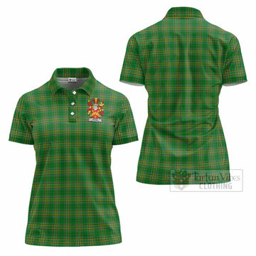 Dennis Irish Clan Tartan Women's Polo Shirt with Coat of Arms