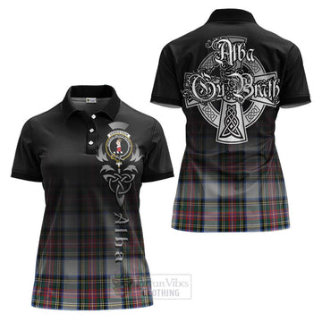 Dennistoun Tartan Women's Polo Shirt Featuring Alba Gu Brath Family Crest Celtic Inspired Women - Tartan Vibes Clothing