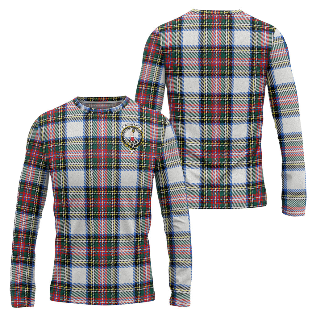 Dennistoun Tartan Long Sleeve T-Shirt with Family Crest Unisex - Tartan Vibes Clothing