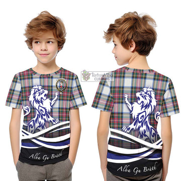 Dennistoun Tartan Kid T-Shirt with Alba Gu Brath Regal Lion Emblem Youth XL Size14 - Tartan Vibes Clothing