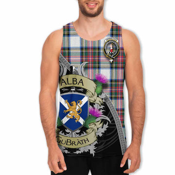 Dennistoun Tartan Family Crest Men's Tank Top Lion Rampant Royal Thistle Shield Celtic Inspired Men - Tartan Vibes Clothing