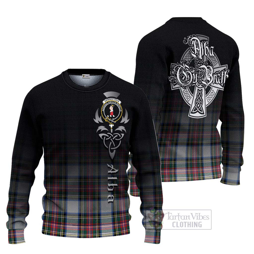 Dennistoun Tartan Ugly Sweater Featuring Alba Gu Brath Family Crest Celtic Inspired Unisex - Tartan Vibes Clothing