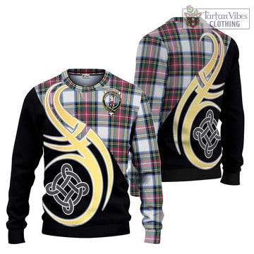 Dennistoun Tartan Ugly Sweater with Family Crest and Celtic Symbol Style Unisex - Tartan Vibes Clothing