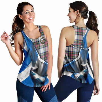 Dennistoun Tartan Women's Racerback Tanks with Family Crest Scotland Patriotic Style 4XL - Tartan Vibes Clothing