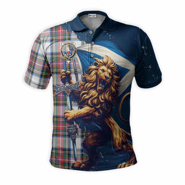 Dennistoun Tartan Family Crest Men's Polo Shirt with Scottish Majestic Lion Kid - Tartan Vibes Clothing