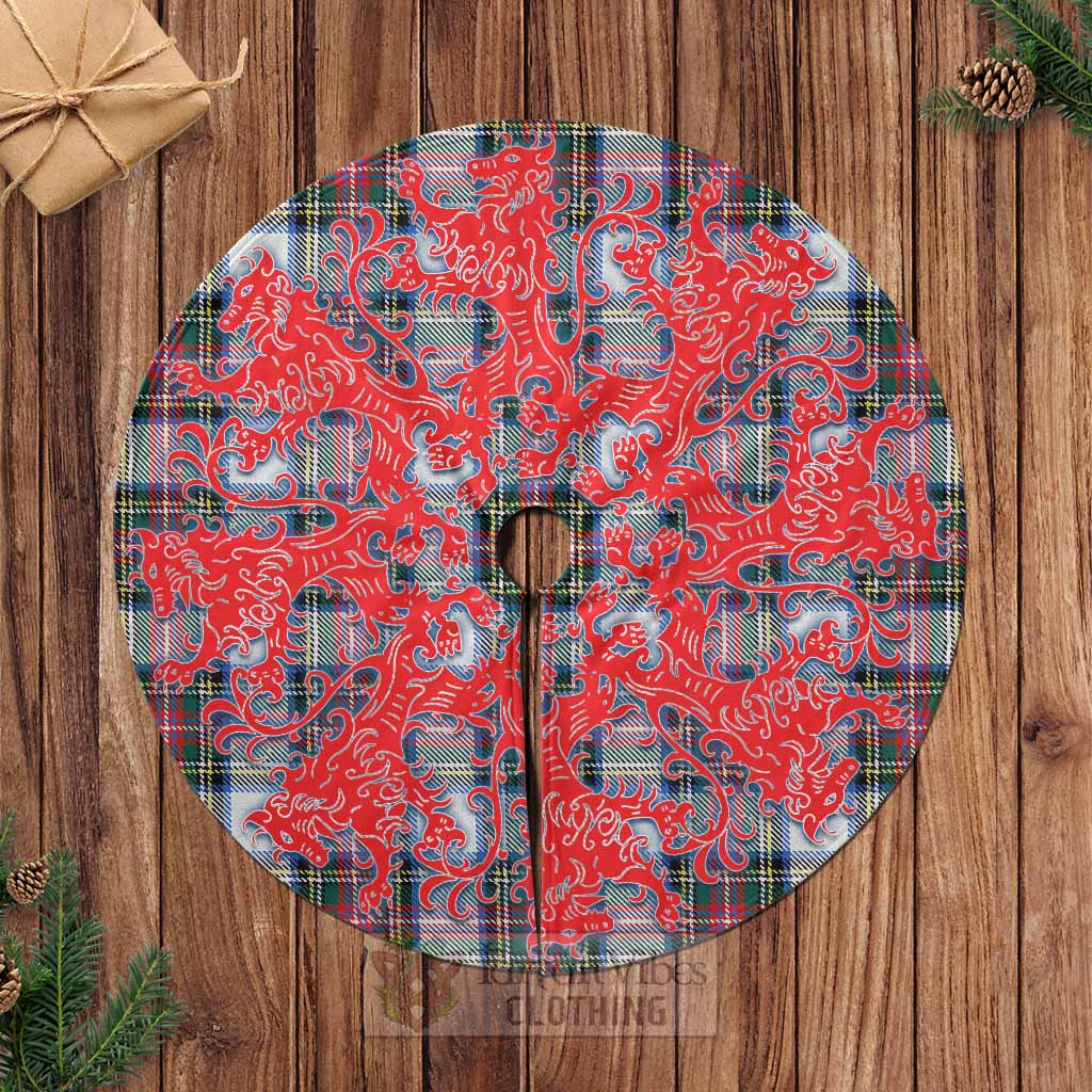 Dennistoun Tartan Christmas Tree Skirt Lion Rampant Style Casual Tree Skirts - Tartan Vibes Clothing
