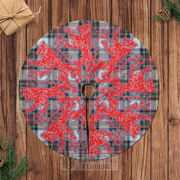 Tartan Vibes Clothing Dennistoun Tartan Christmas Tree Skirt Lion Rampant Style