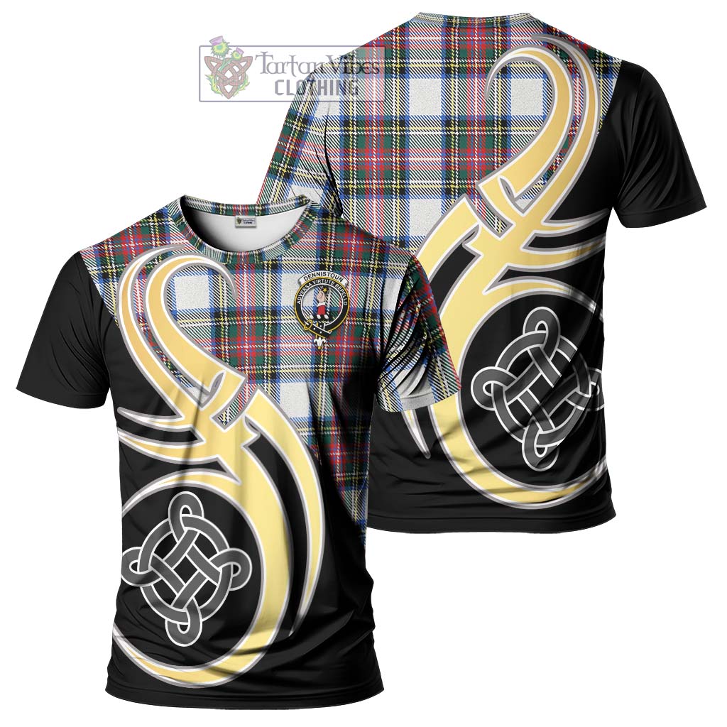 Dennistoun Tartan T-Shirt with Family Crest and Celtic Symbol Style Kid's Shirt - Tartan Vibes Clothing