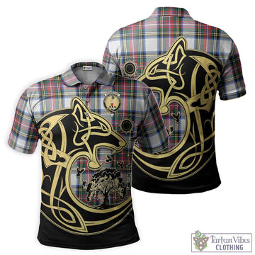 Dennistoun Tartan Polo Shirt with Family Crest Celtic Wolf Style Kid - Tartan Vibes Clothing