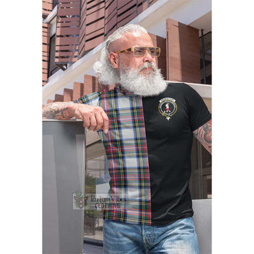 Tartan Vibes Clothing Dennistoun Tartan Cotton T-shirt with Family Crest and Half Of Me Style