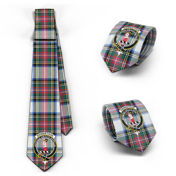 Dennistoun Tartan Classic Necktie with Family Crest Necktie One Size - Tartan Vibes Clothing