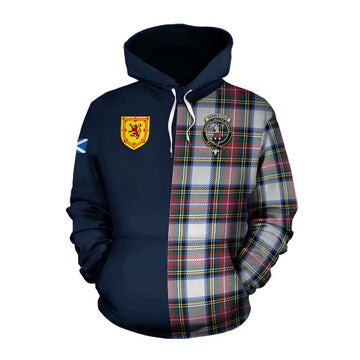 Dennistoun Tartan Cotton Hoodie Alba with Scottish Lion Royal Arm Half Style Pullover Hoodie XS - Tartan Vibes Clothing