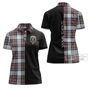 Dennistoun Tartan Women's Polo Shirt with Family Crest and Half Of Me Style Women - Tartan Vibes Clothing