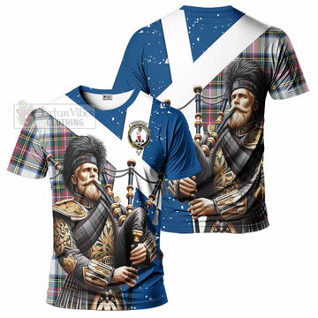 Dennistoun Tartan T-Shirt with Family Crest Scottish Bagpiper Vibes Kid's Shirt - Tartan Vibes Clothing