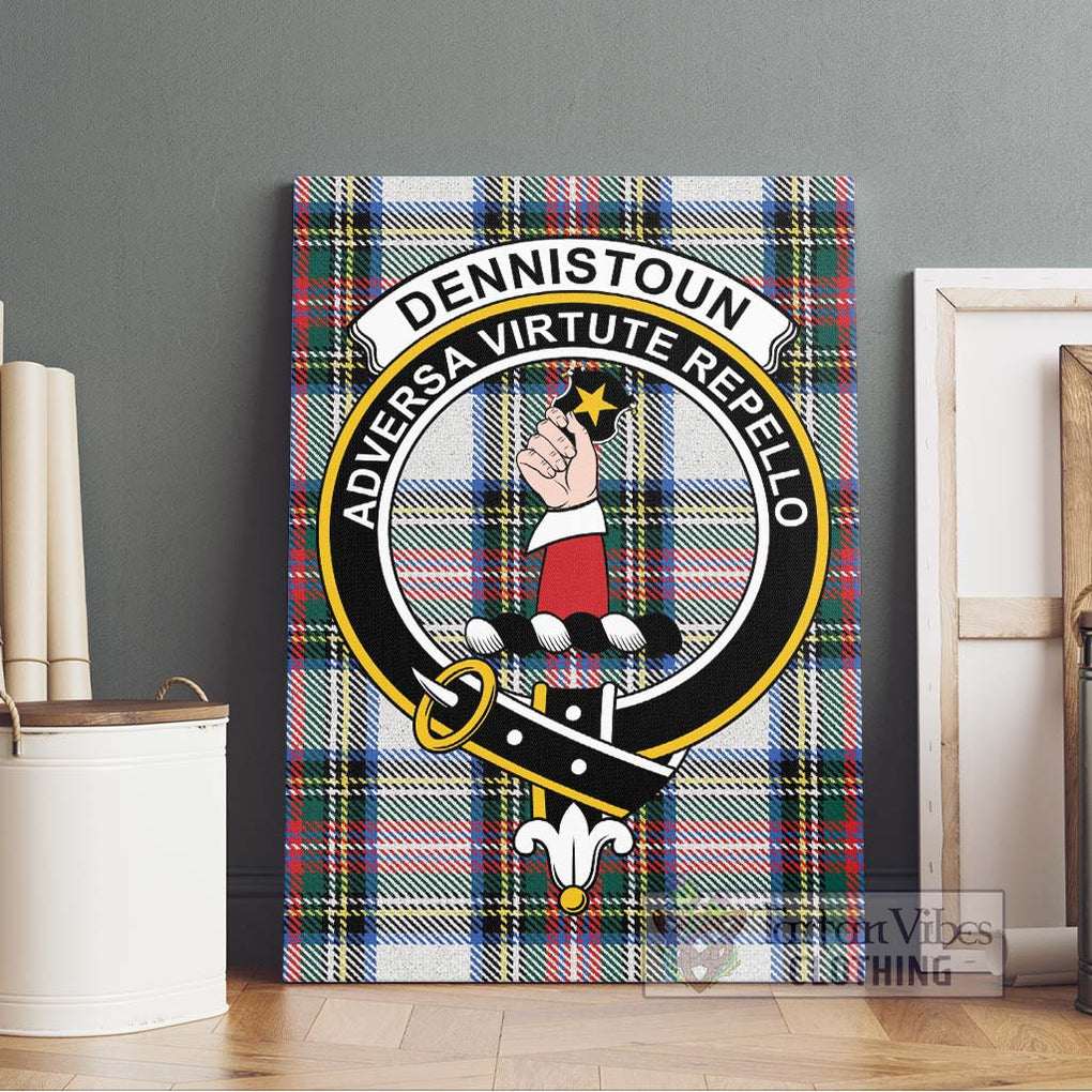 Dennistoun Tartan Canvas Print Wall Art with Family Crest Without Frame - Tartan Vibes Clothing