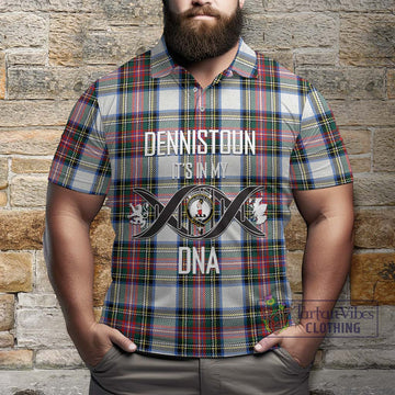 Dennistoun Tartan Polo Shirt with Family Crest DNA In Me Style Kid - Tartan Vibes Clothing