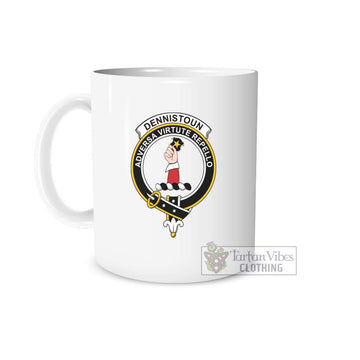 Dennistoun Family Crest Ceramic Mug White - 2D-tartanvibesclothing