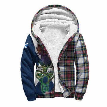 Dennistoun Tartan Family Crest Sherpa Hoodie Scottish Thistle Celtic Inspired Unisex S - Tartan Vibes Clothing
