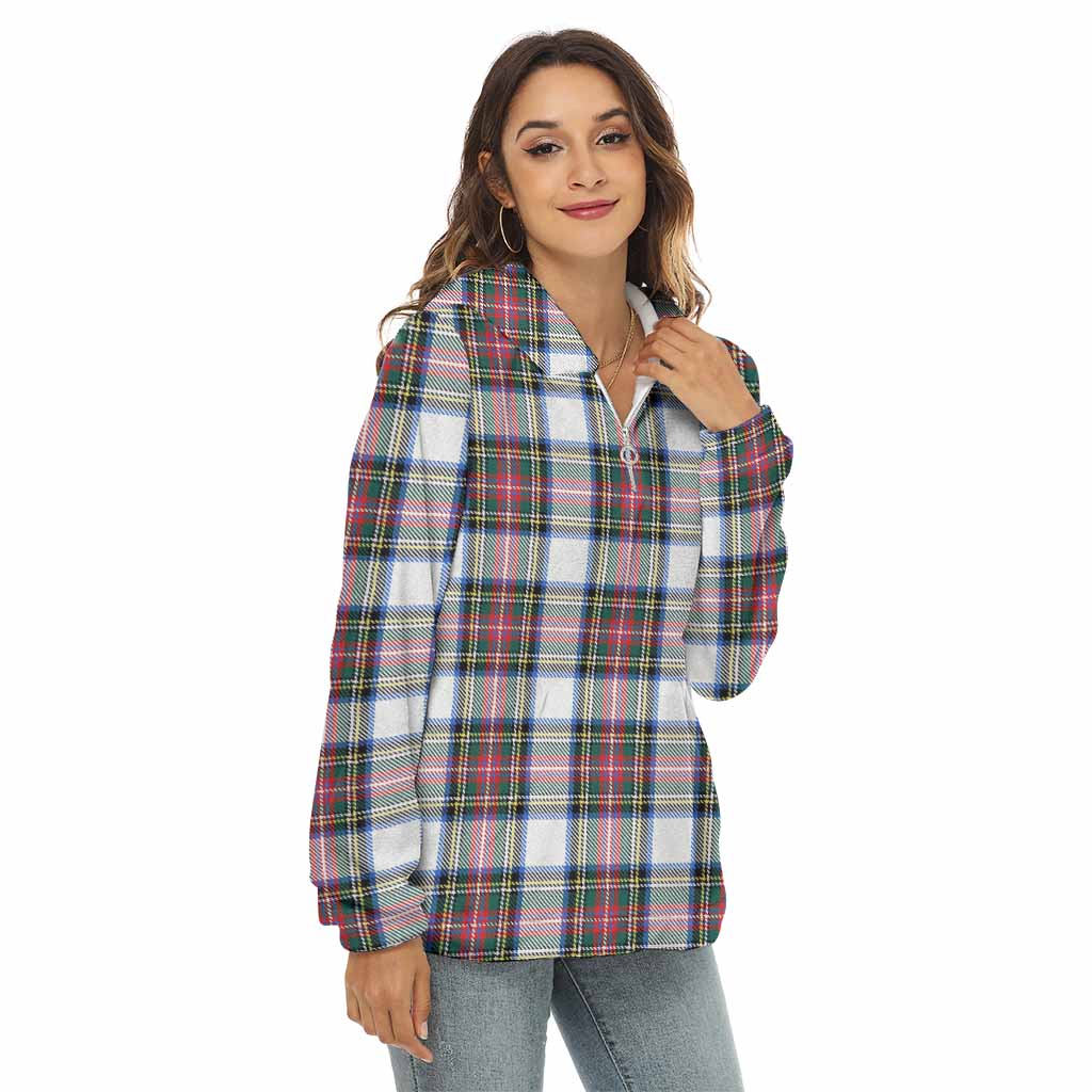 Dennistoun Tartan Women's Borg Fleece Hoodie with Half Zip Female - Tartan Vibes Clothing