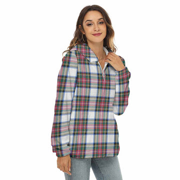 Dennistoun Tartan Women's Borg Fleece Hoodie with Half Zip Female - Tartan Vibes Clothing