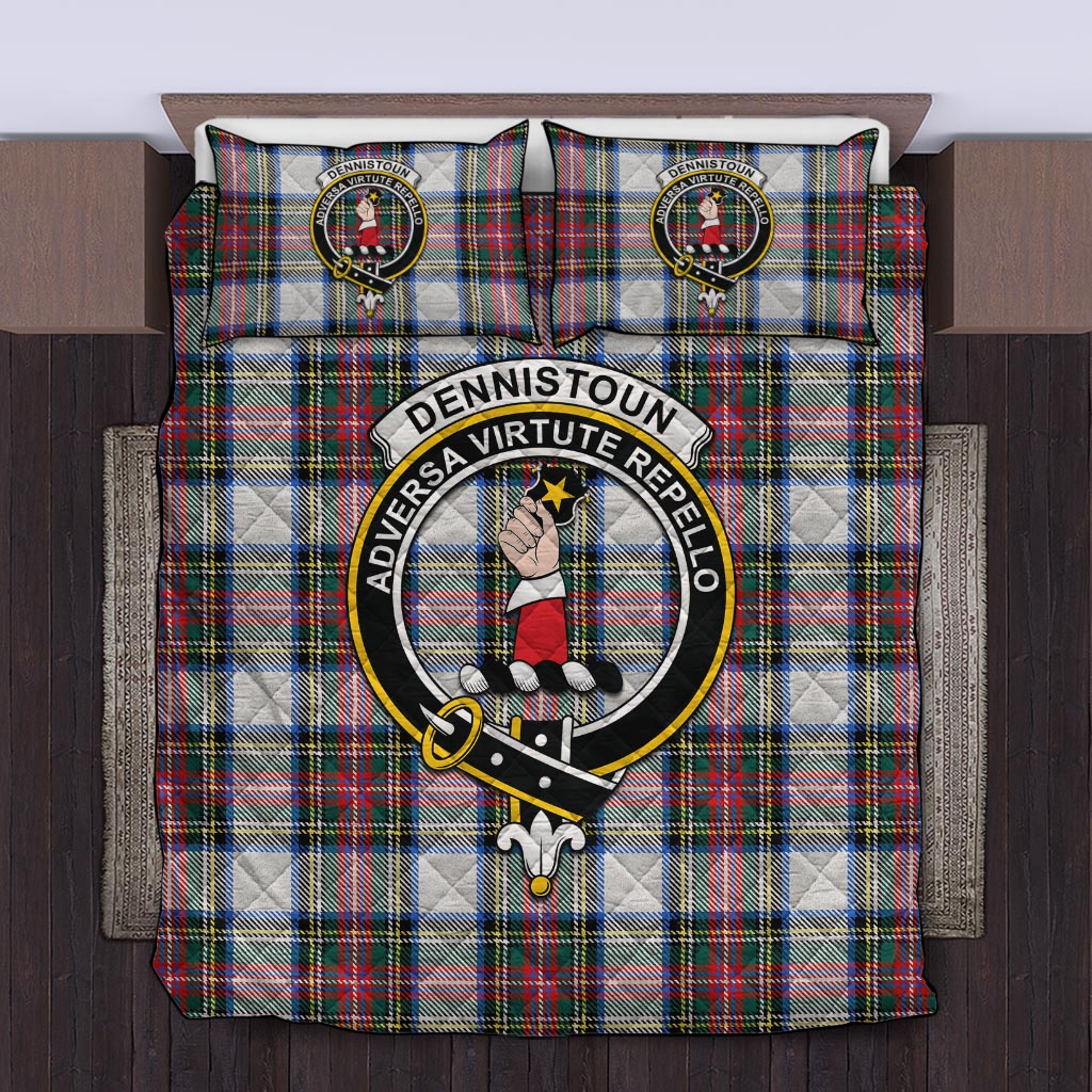 Dennistoun Tartan Quilt Bed Set with Family Crest King - Tartan Vibes Clothing