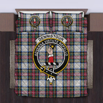 Dennistoun Tartan Quilt Bed Set with Family Crest King - Tartan Vibes Clothing