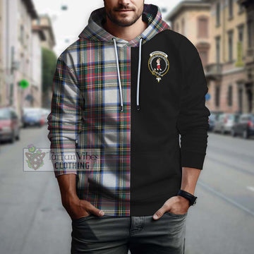 Dennistoun Tartan Hoodie with Family Crest and Half Of Me Style Zip Hoodie - Tartan Vibes Clothing