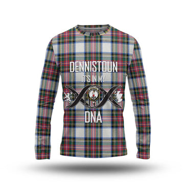 Dennistoun Tartan Long Sleeve T-Shirt with Family Crest DNA In Me Style Unisex - Tartan Vibes Clothing