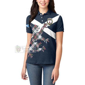 Dennistoun Tartan Lion Rampant Women's Polo Shirt Proudly Display Your Heritage with Alba Gu Brath and Clan Name Women - Tartan Vibes Clothing