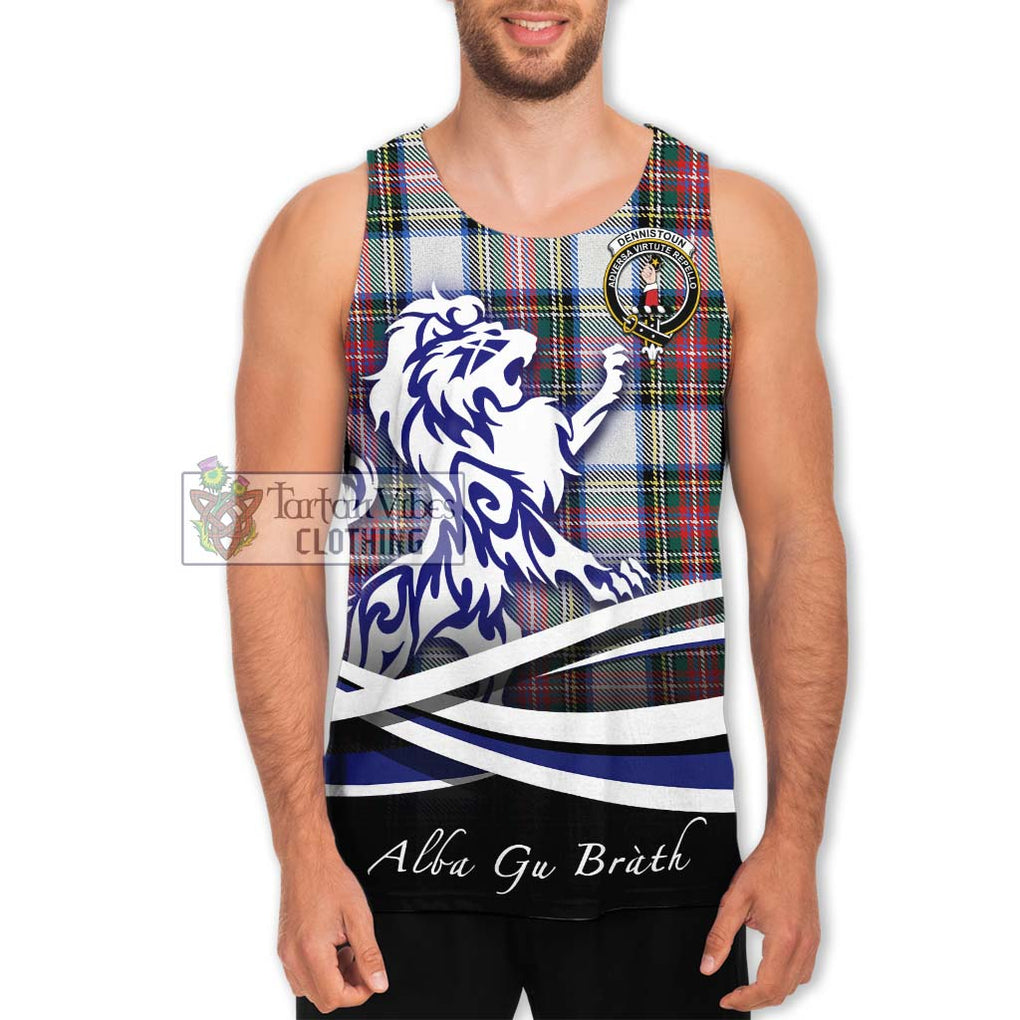 Dennistoun Tartan Men's Tank Top with Alba Gu Brath Regal Lion Emblem Men - Tartan Vibes Clothing