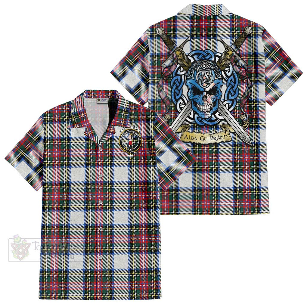 Dennistoun Tartan Hawaiian Shirt with Family Crest Celtic Skull Style Kid - Tartan Vibes Clothing
