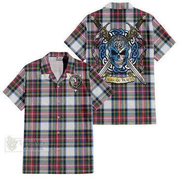Dennistoun Tartan Hawaiian Shirt with Family Crest Celtic Skull Style Kid - Tartan Vibes Clothing
