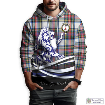 Dennistoun Tartan Hoodie with Alba Gu Brath Regal Lion Emblem Zip Hoodie - Tartan Vibes Clothing