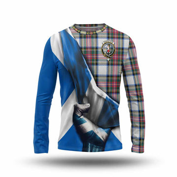 Dennistoun Tartan Long Sleeve T-Shirt with Family Crest Scotland Patriotic Style Unisex - Tartan Vibes Clothing