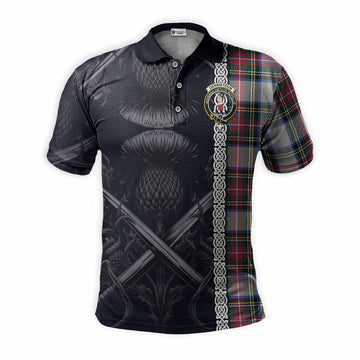 Dennistoun Tartan Polo Shirt with Family Crest Cross Sword Thistle Celtic Vibes Kid - Tartan Vibes Clothing